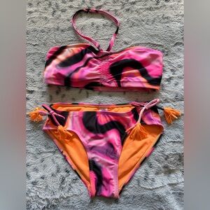 Justice Pink and Orange Kids Bikini Set